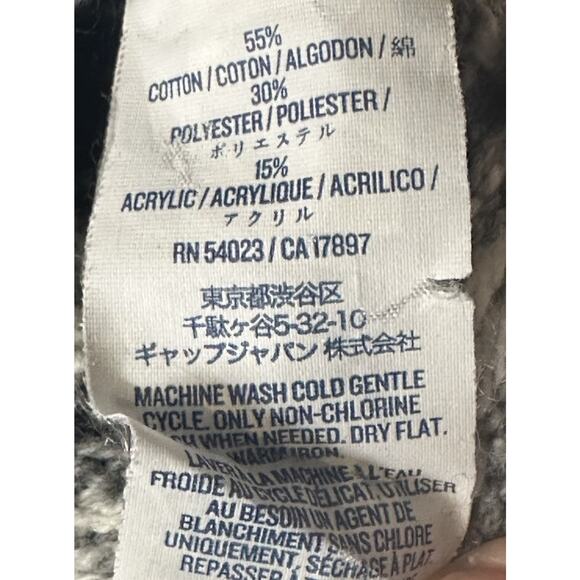 Old Navy Fair Isle Shawl Collar Sweater Gray Knit Pullover Men’s Medium - Picture 4 of 7